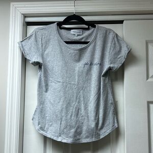 Maison Labiche Paris JOIE DE VIVRE Light Gray Rolled Sleeves Curved Hem Shirt M